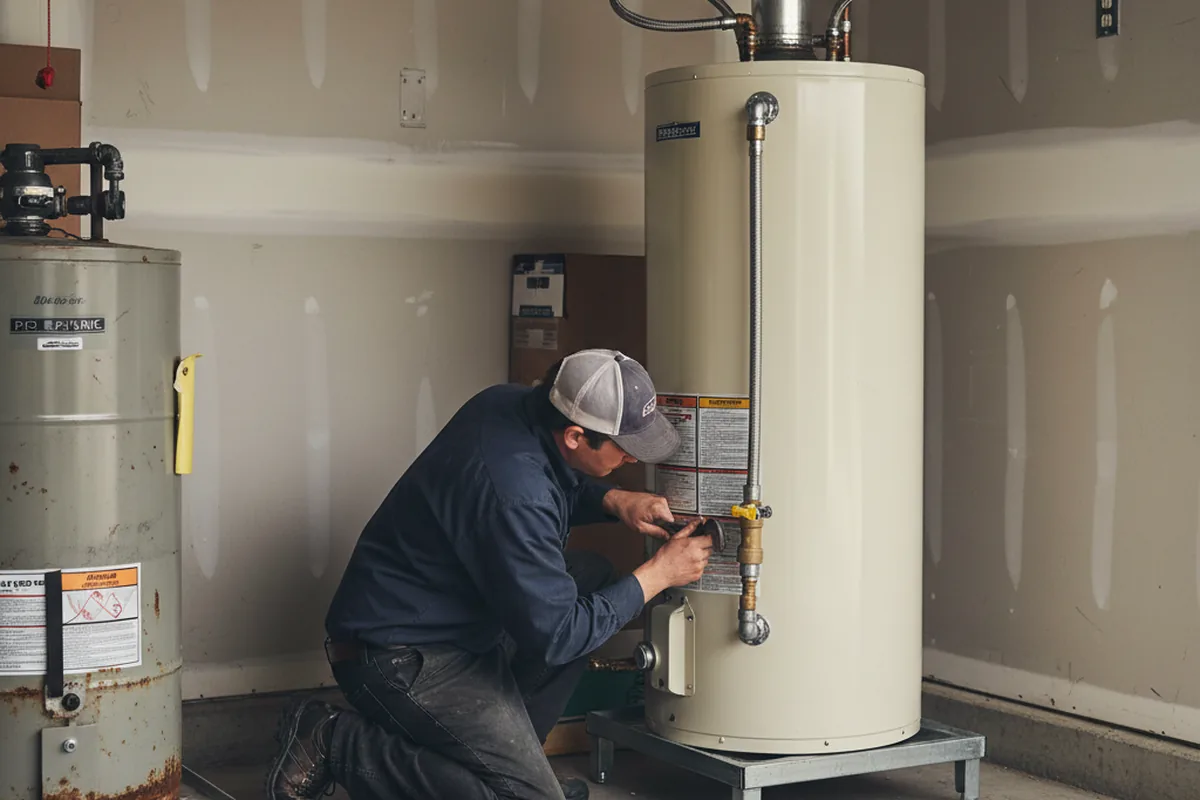 Water heater and shutoff valve replacement in Campaign